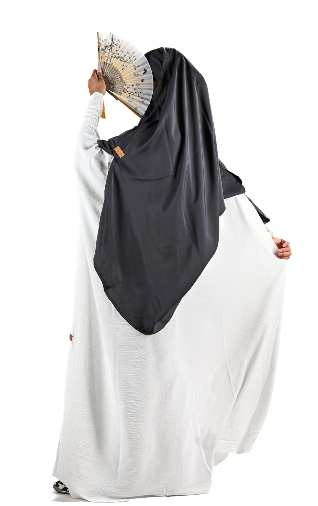 ABAYA KHADIJA CREP WHITE